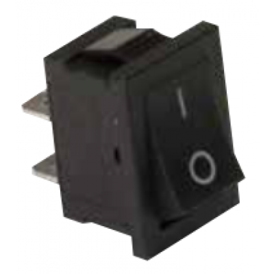 Interruptor rectangular tecla negra 10Amp 250V